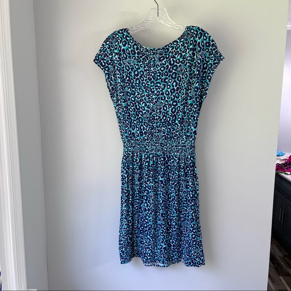 Lilly Pulitzer Blue and Green Leopard Print Dress - Picture 7 of 8